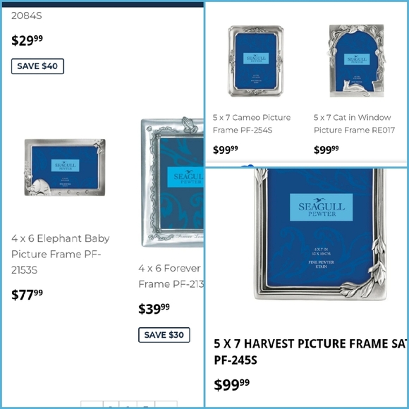 Seagull Pewter Vintage Photo Frame 3½" x 5" Pewter Photo frame 1992 PF198 - Picture 15 of 16